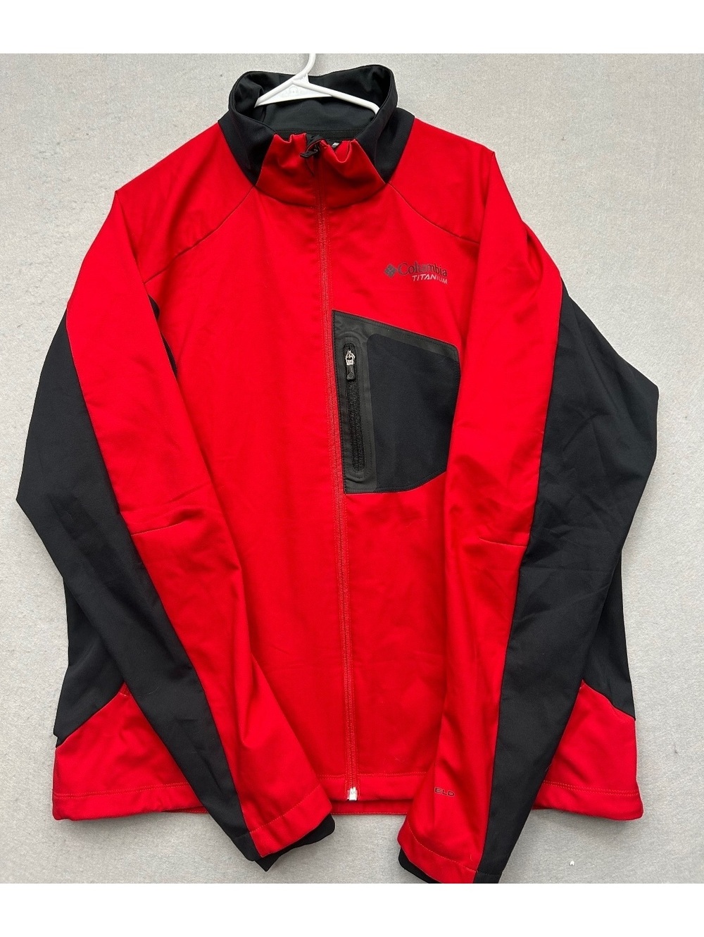 Columbia Titanium Omni Shield Full Zip Jacket Red Black Men Size XL